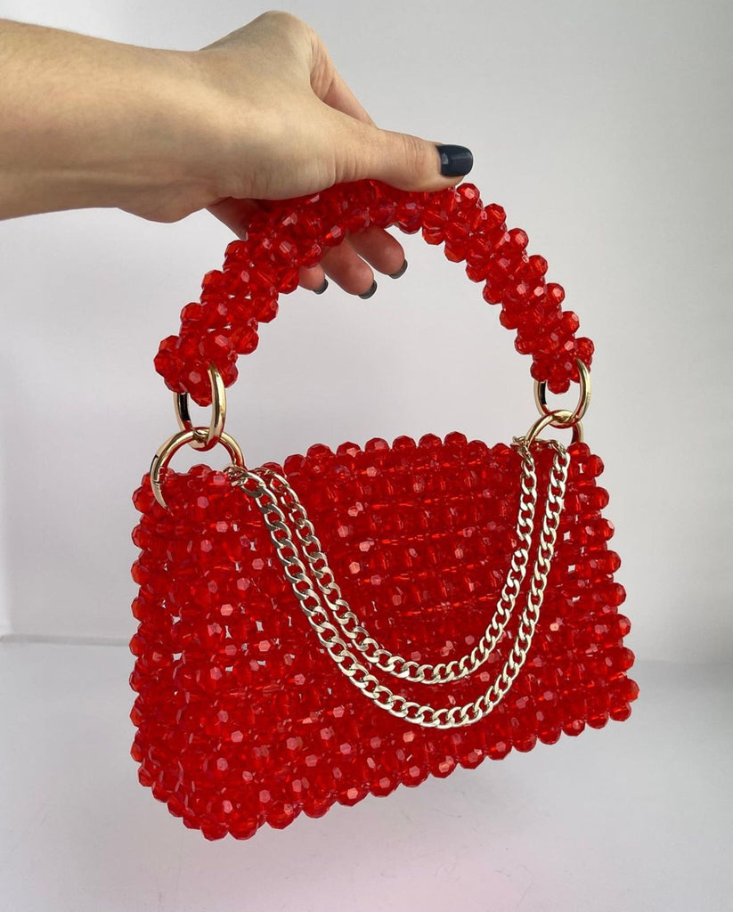 Red Crystal Bead Bag