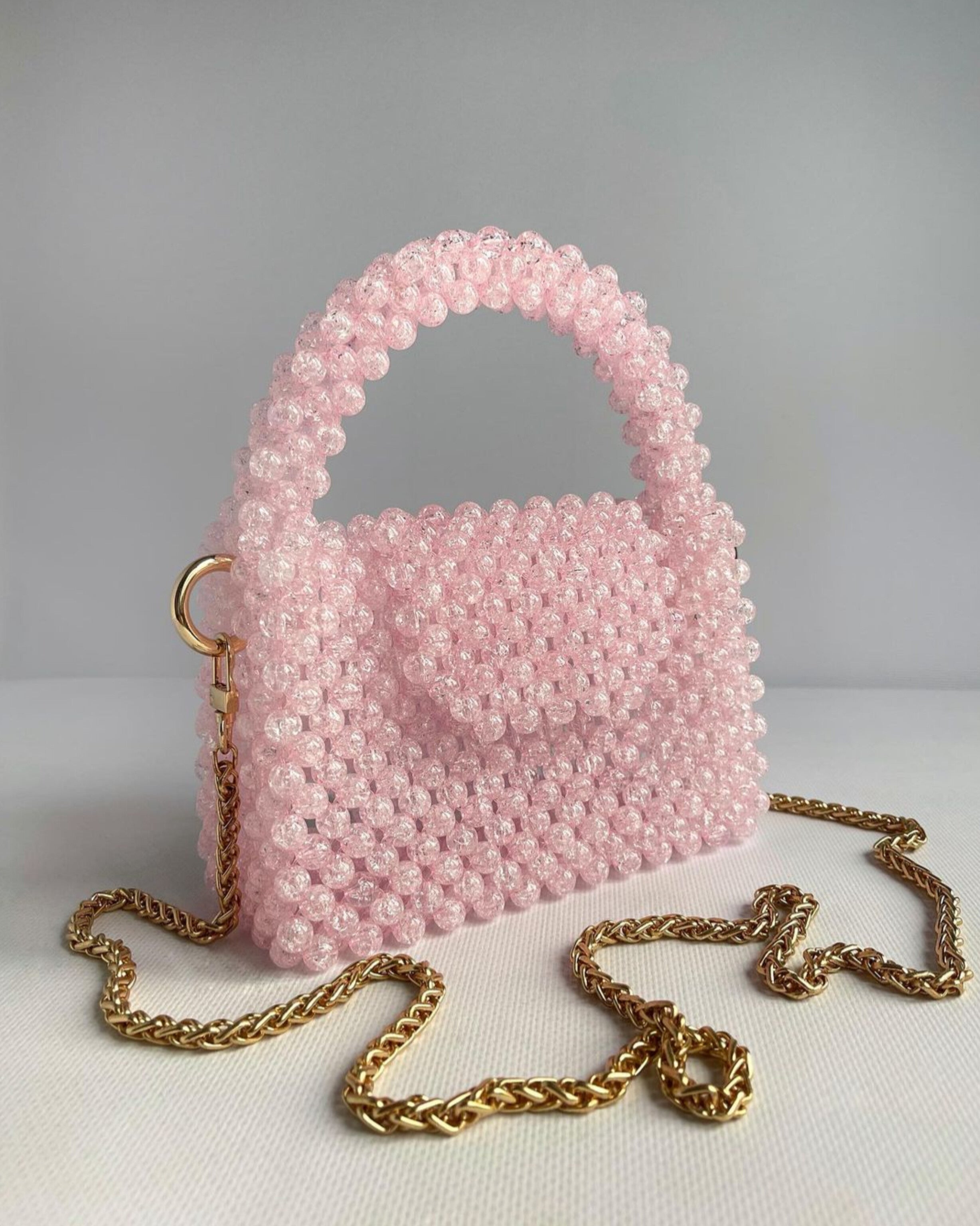 Pink Crystal Bead Bag