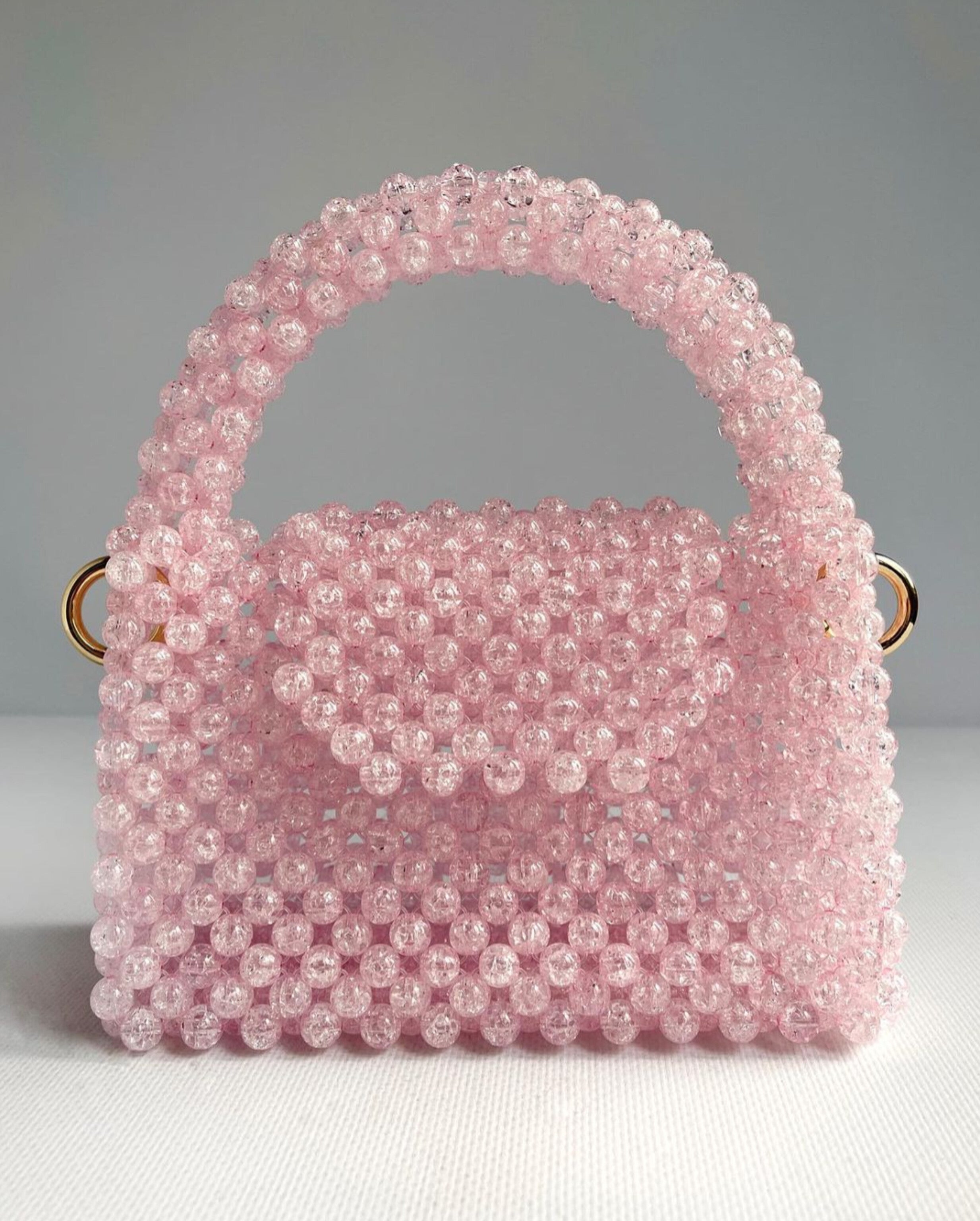Pink Crystal Bead Bag
