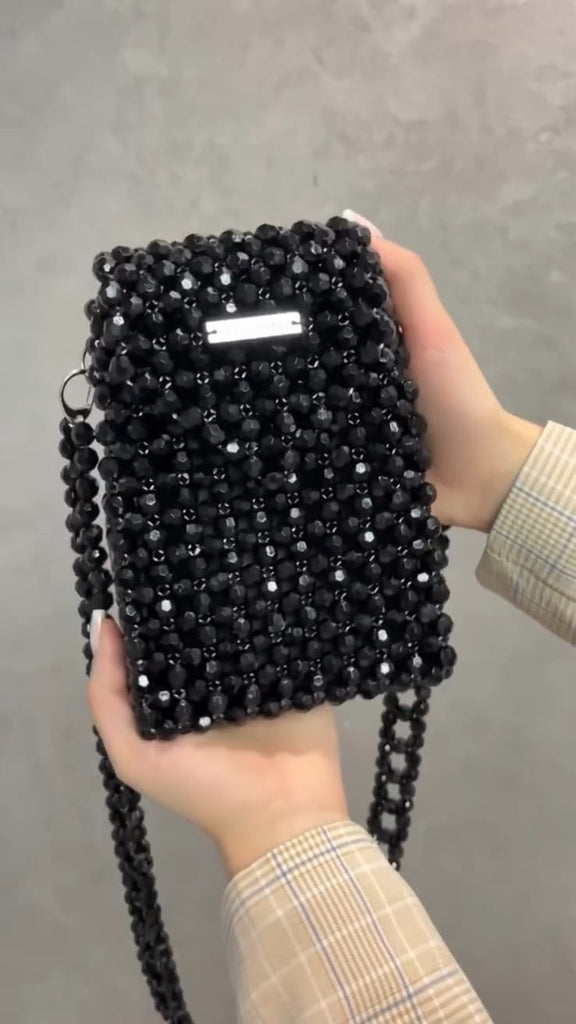 Crystal Black Beads Bag