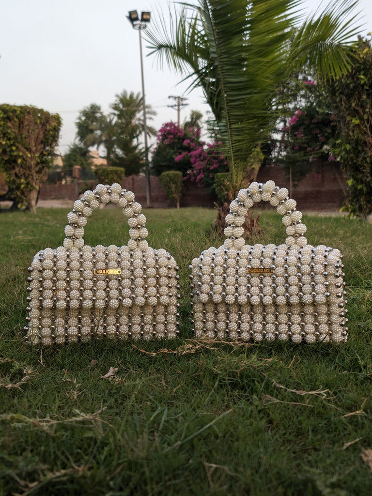 Berry & Chrome Beaded Bag