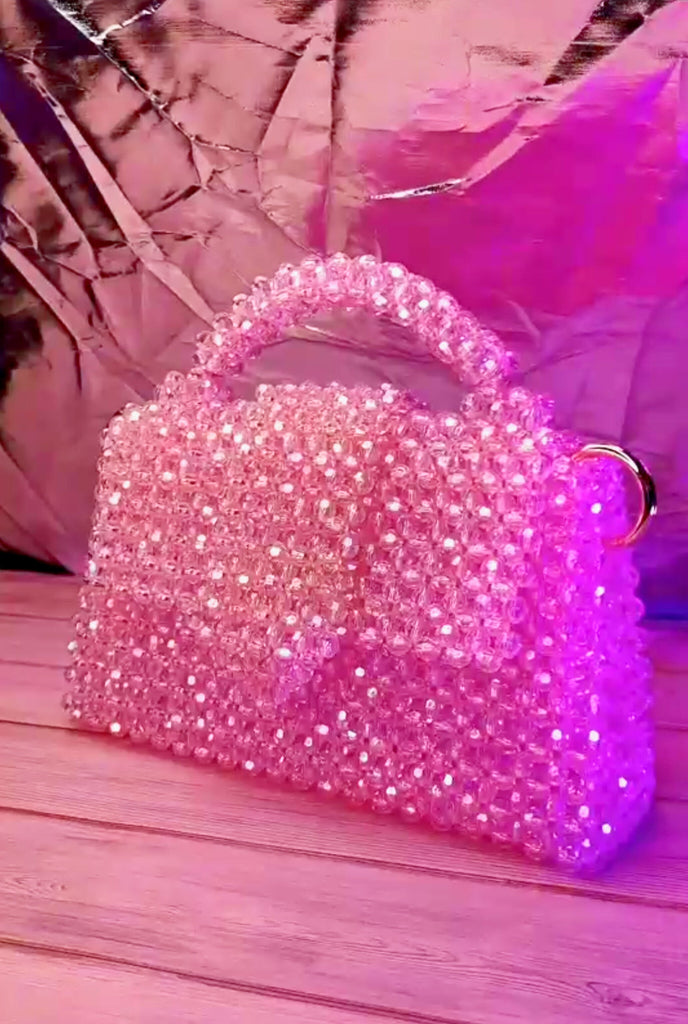 Crystal Pink Beads Bag