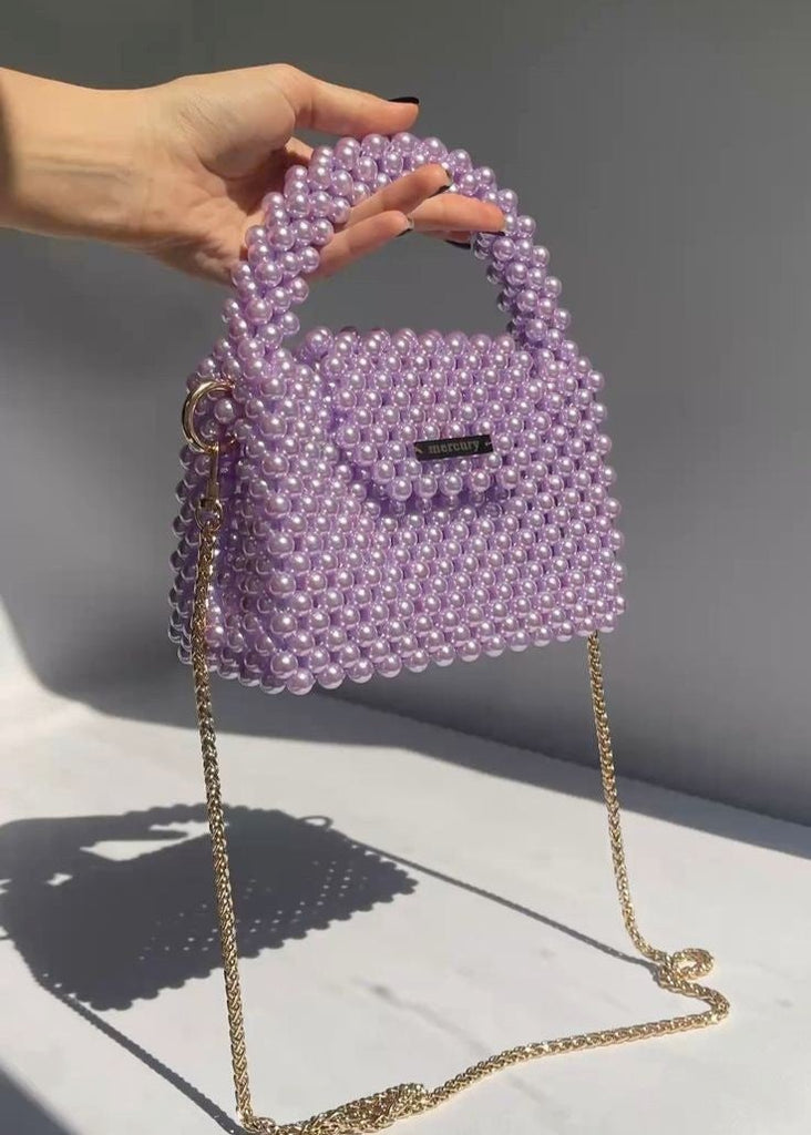 Purple Beaded Bag