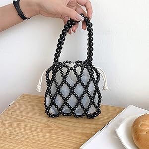 Black Beaded  Handbag