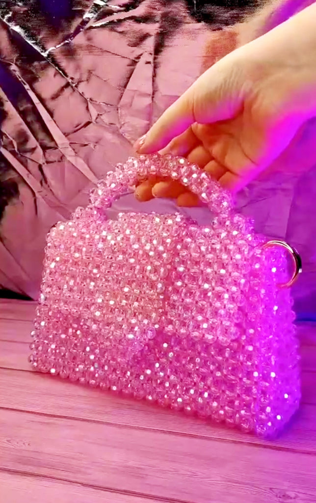 Crystal Pink Beads Bag